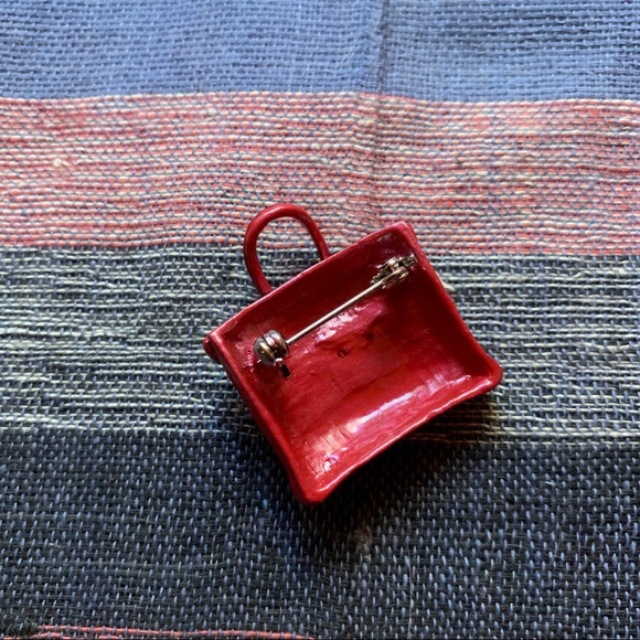 Ruby red purse brooch - Picture 4 of 7